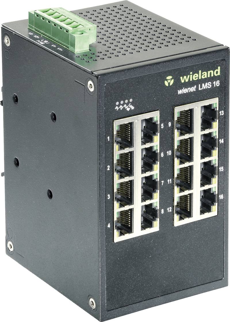WIENET LMS 16-W - Switch, 16-Port, Fast Ethernet, Hutschiene von Wieland