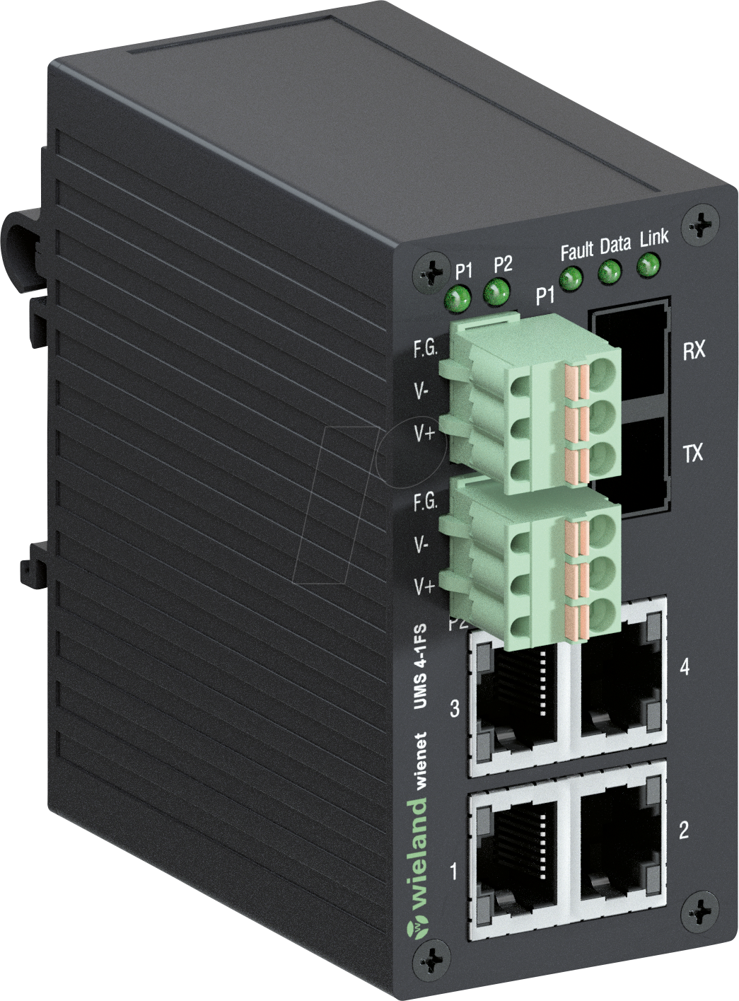 WIENET UMS 4-1FS - Switch, 4-Port, Fast Ethernet, SFP, Hutschiene von Wieland