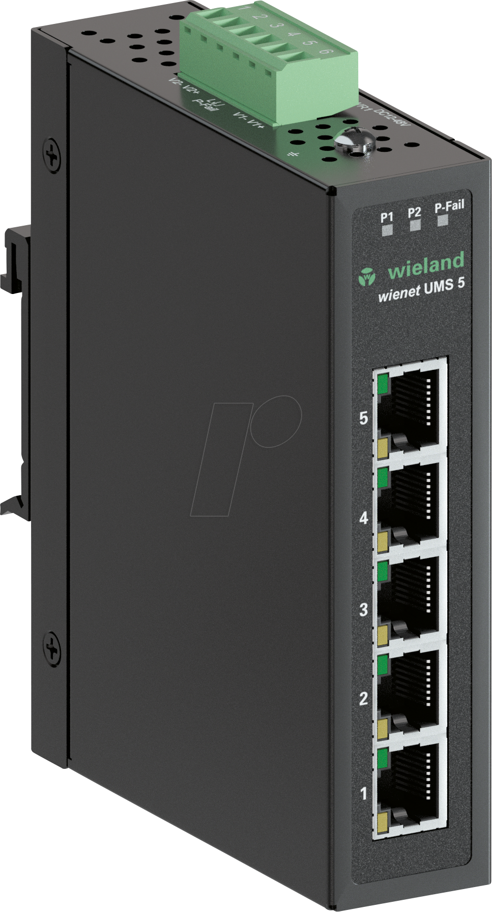 WIENET UMS 5-W - Switch, 5-Port, Fast Ethernet, Hutschiene von Wieland