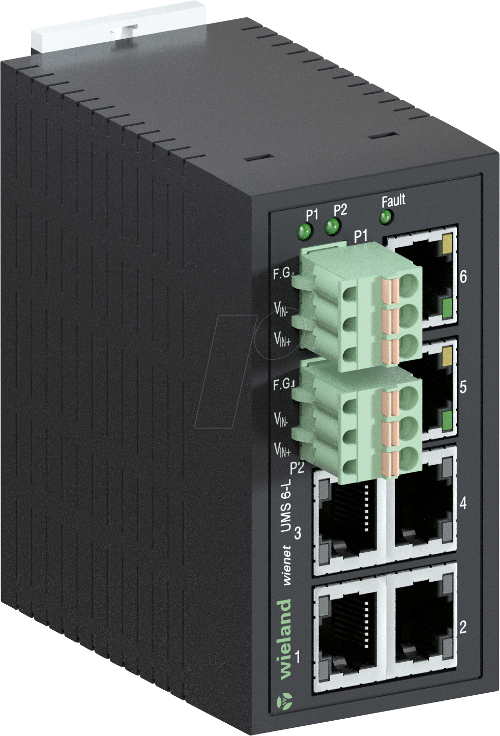 WIENET UMS 6-L - Switch, 6-Port, Fast Ethernet, Hutschiene von Wieland