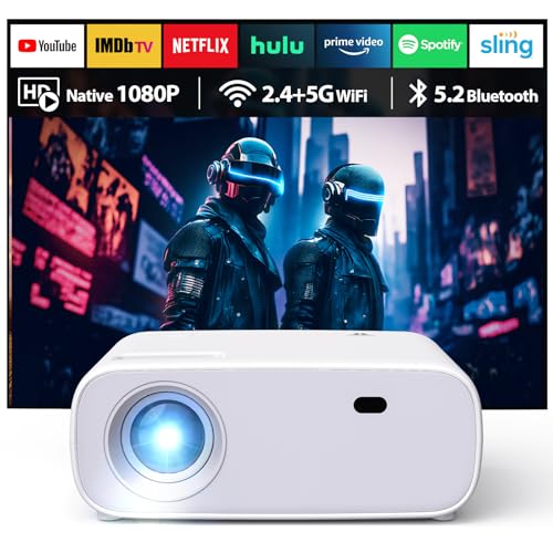 2025 Neues Hochleistungsbeamer, unterstützt Switch und PS5 ohne Verzögerung, Beamer mit WiFi und Bluetooth, 20000 Lumen 4K-Unterstützung, Full HD 1080P Auflösung, （Hochhelligkeitsversion） von Wielio