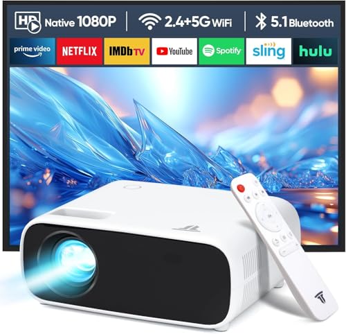 2025 Neues Hochleistungsbeamer, unterstützt Switch und PS5 ohne Verzögerung, Beamer mit WiFi und Bluetooth, 20000 Lumen 4K-Unterstützung, Full HD 1080P Auflösung, （Hochhelligkeitsversion） von Wielio