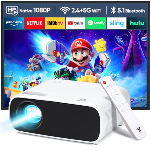 2025 Neues Hochleistungsbeamer, unterstützt Switch und PS5 ohne Verzögerung, Beamer mit WiFi und Bluetooth, 20000 Lumen 4K-Unterstützung, Full HD 1080P Auflösung, （Hochhelligkeitsversion） von Wielio