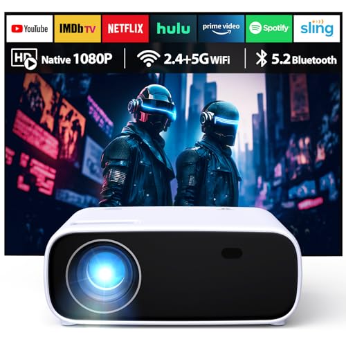 2025 Neues Hochleistungsbeamer, unterstützt Switch und PS5 ohne Verzögerung, Beamer mit WiFi und Bluetooth, 20000 Lumen 4K-Unterstützung, Full HD 1080P Auflösung, （Hochhelligkeitsversion） von Wielio