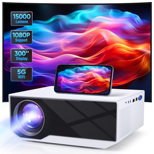 Beamer mit WiFi und Bluetooth tragbarer Beamer 4k heimkino 300-Zoll-Großbildschirm 15000 Lumens Schöne Geschenke Kompatibel mit iOS, Android, PC, TV Stick, PS5 Beamer mit WiFi und Bluetooth tragbarer Beamer 4k heimkino 300-Zoll-Großbildschirm 15000 Lumens Schöne Geschenke Kompatibel mit iOS, Android, PC, TV Stick, PS5 von Wielio