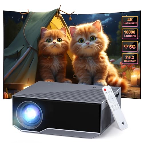 Beamer mit WiFi und Bluetooth, Full HD 1080P Heimkinoprojektor, 200“ Projektionsgröße Mini Beamer, tragbarer Projector für draußen/drinnen, Kompatibel Android, iOS, Laptop, HDMI, USB Beamer mit WiFi und Bluetooth, Full HD 1080P Heimkinoprojektor, 200“ Projektionsgröße Mini Beamer, tragbarer Projector für draußen/drinnen, Kompatibel Android, iOS, Laptop, HDMI, USB von Wielio