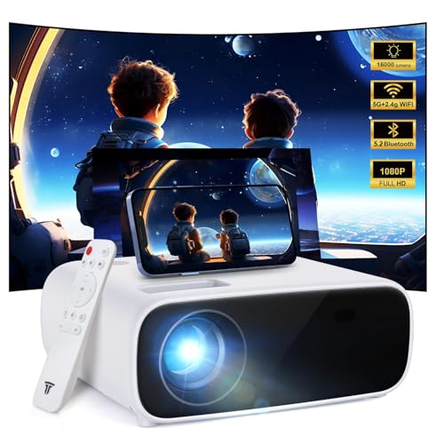 2025 Neues Hochleistungsbeamer, unterstützt Switch und PS5 ohne Verzögerung, Beamer mit WiFi und Bluetooth, 20000 Lumen 4K-Unterstützung, Full HD 1080P Auflösung, （Hochhelligkeitsversion） von Wielio