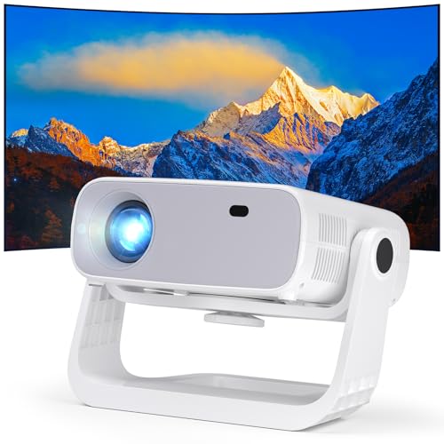 Wielio Intelligenter Mini-Projektor, 1080P, nativ, 4K-kompatibel, integrierte Anwendungen, automatische tektonische Korrektur, 250 ANSI Lumen für Kino, Spiele und Büro von Wielio
