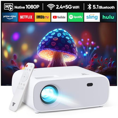 Wielio Beamer, Full HD 1080P Projektor, 5G WiFi Bluetooth Projector, 18000 Lumens Heimkino Mini Beamer, 30-200 Zoll Projektionsgröße Kompatibel mit iOS/Android/Laptop/HDMI/USB(Grau) Wielio Beamer, Full HD 1080P Projektor, 5G WiFi Bluetooth Projector, 18000 Lumens Heimkino Mini Beamer, 30-200 Zoll Projektionsgröße Kompatibel mit iOS/Android/Laptop/HDMI/USB(Grau) von Wielio