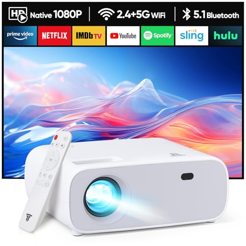 2025 Neuer Mini Beamer, 18000 Lumen Heimkino Tragbarer Projektor mit 4K Unterstützung, WiFi Bluetooth Beamer, Kompatibel mit iOS/Android/Laptop/HDMI/TV Stick/USB (Grau) von Wielio