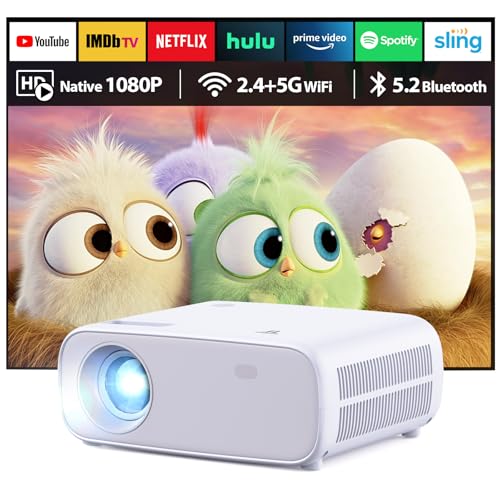 Wielio Mini Beamer mit Dual Band WiFi und Bluetooth 5.2 Unterstützung, Full HD 1080P Unterstützung 4K Heimkino-Projektor, 200-Zoll-Projektionsgröße, kompatibel mit Mehreren Geräten(Weiß+Zementgrau) Wielio Mini Beamer mit Dual Band WiFi und Bluetooth 5.2 Unterstützung, Full HD 1080P Unterstützung 4K Heimkino-Projektor, 200-Zoll-Projektionsgröße, kompatibel mit Mehreren Geräten(Weiß+Zementgrau) von Wielio