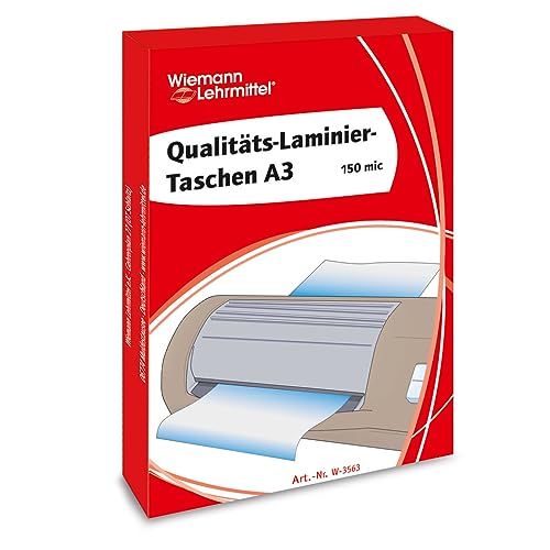 Laminiertaschen A3 100 Stück, Stärke: 150 mic | Wiemann Lehrmittel von Wiemann Lehrmittel