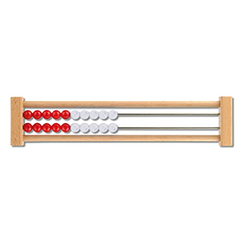 Rechenrahmen, 20 Perlen, Rechenschieber, Abakus (Rot/Weiß) I Wiemann Lehrmittel von Wiemann Lehrmittel
