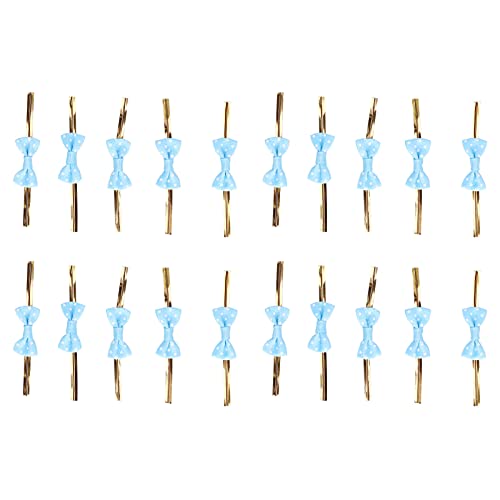 Polyester-Bowknot-Versiegelungsbänder, 20 Stück, Schleifenknoten, Drehbänder, Kekse, Kekse, DIY-Backbeutelbänder für Geschenkverpackungen, Hochzeiten, Partys (blaue Punkte) von Wifehelper
