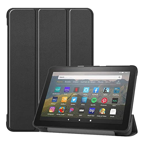 Für Amazon Fire HD 8/8 Plus (2022) 3folt Wake UP Smart Standfunktion Cover Schwarz Tablet Tasche Etuis Hülle von Wigento