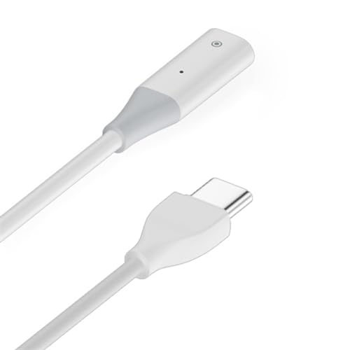 Für Apple Pencil 1 USB-C auf 8 Pin Ladekabel 1 Meter mit Kontrollleuchte Weiß von Wigento
