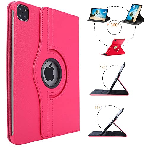 Wigento Für Apple iPad Air 13 2024 / Pro 12.9 2022/2021 360 Grad Rotation Tablet Tasche Hülle Case Cover Etui Schutz Pink Neu von Wigento