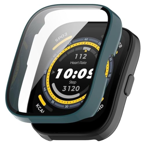 Wigento Für Amazfit Bip 5 Kunststoff Smart Watch Hülle Hochwertiges Design Uhren Case Cover mit Schutzglas von Wigento
