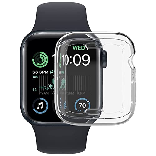 Wigento Für Apple Watch SE 2023/2022 40mm 360 Grad Schock TPU Silikon Hülle Tasche Etuis Transparent von Wigento