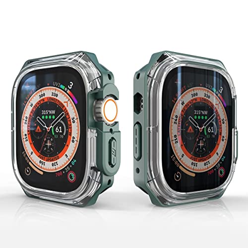 Wigento Für Apple Watch Ultra 1 + 2 49mm Shockproof Hochwertiges Premium Schutzgehäuse Schutz Grün von Wigento