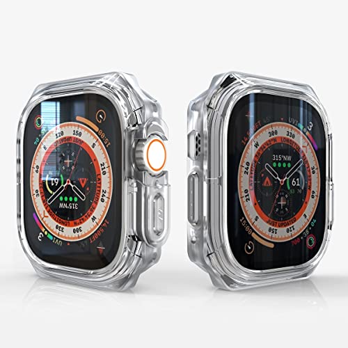 Wigento Für Apple Watch Ultra 1 + 2 49mm Shockproof Hochwertiges Premium Schutzgehäuse Schutz Transparent von Wigento