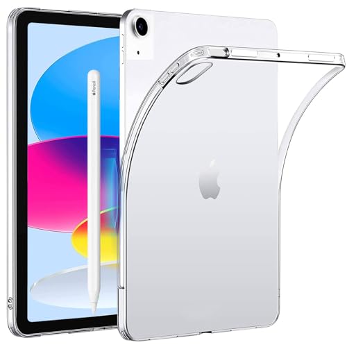 Wigento Für Apple iPad 10.9 2022 10. Generation Transparent Tablet Tasche Hülle TPU Silikon Etuis Cover von Wigento