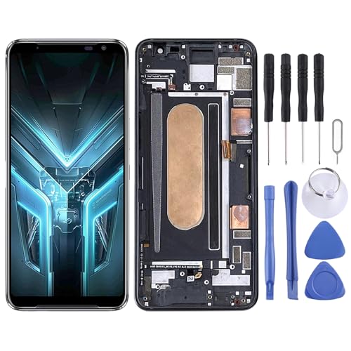 Wigento Für Asus ROG Phone 3 ZS661KS I003DD Display Full OLED LCD mit Rahmen Einheit Touch Ersatzteil Reparatur Schwarz von Wigento