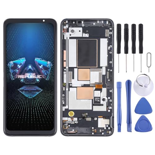 Wigento Für Asus ROG Phone 5 ZS673KS Display Full LCD mit Rahmen Einheit Touch Ersatzteil Reparatur Schwarz von Wigento