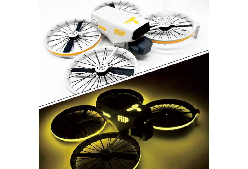 Wigento Für DJI Flip CQT Light-Up Sticker Leuchtender Drohnen Aufkleber Gelb Zubehör Drohne von Wigento