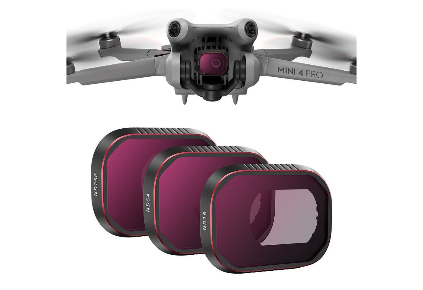 Wigento Für DJI Mini 4 Pro Drohne Kamera Objektiv Filterset ND16 / 64 / 256 Zubehör Drohne Wigento Für DJI Mini 4 Pro Drohne Kamera Objektiv Filterset ND16 / 64 / 256 Zubehör Drohne von Wigento