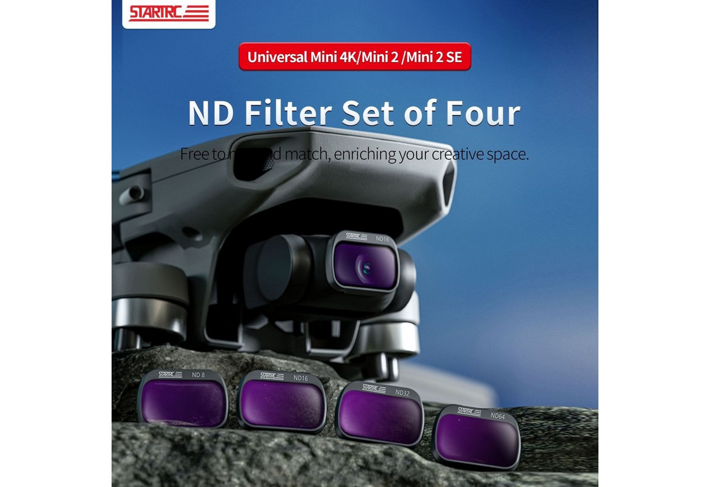Wigento Für DJI Mini 4K / Mini 2 SE / Mini 2 Filterset ND8 ND16 ND32 ND64 Zubehör Drohne Wigento Für DJI Mini 4K / Mini 2 SE / Mini 2 Filterset ND8 ND16 ND32 ND64 Zubehör Drohne von Wigento