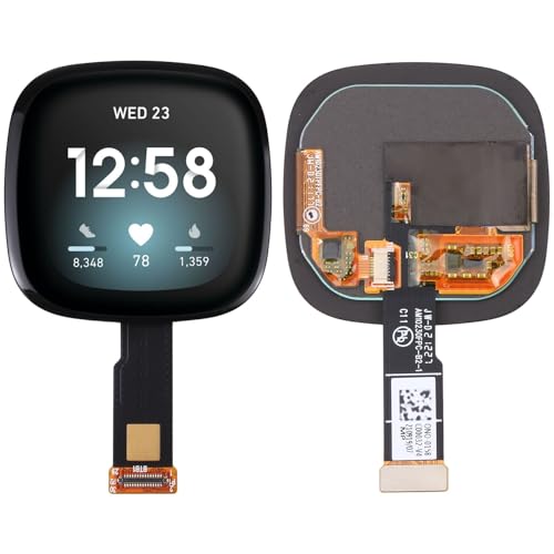 Wigento Für Fitbit Versa 3 Schwarz Touchscreen Display LCD Komplett Einheit Touch Panel von Wigento