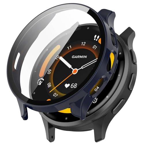 Wigento Für Garmin Venu 3 PC Watch Gehäuse Case mit integriertem Schutz Hart Glas Blau von Wigento