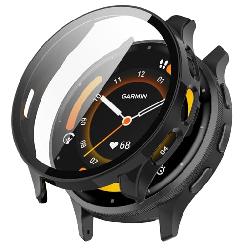 Wigento Für Garmin Venu 3 Shockproof Hochwertiges Design Uhren Case Cover mit Schutzglas Schwarz von Wigento