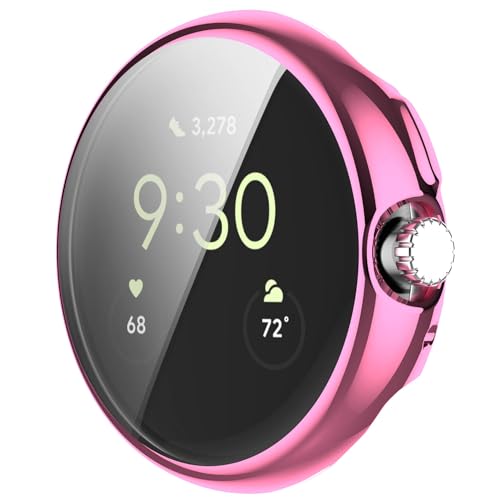 Wigento Für Google Pixel Watch 1 + 2 Uhr 360 Grad Schock TPU Silikon Hülle Tasche Etuis Pink von Wigento