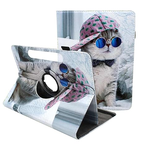 Wigento Für Honor Pad X9 / X8 360 Grad Rotation Universell Motiv 9 Tablet Tasche Kunst Leder Hülle Etuis von Wigento