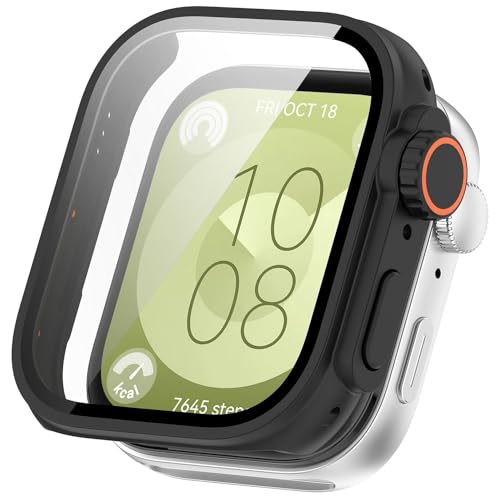Wigento Für Huawei Watch Fit 3 Kunststoff Smart Watch Hülle Case Tasche + H9 Schutzglas Cover Schwarz Wigento Für Huawei Watch Fit 3 Kunststoff Smart Watch Hülle Case Tasche + H9 Schutzglas Cover Schwarz von Wigento