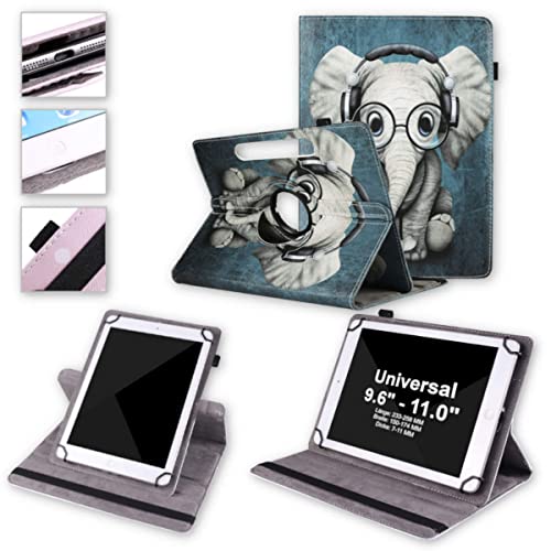 Wigento Für Lenovo Tab E10 TB-X104F 10.1 360 Grad Rotation Universell Motiv 1 Tablet Tasche Kunst Leder Hülle Etuis von Wigento