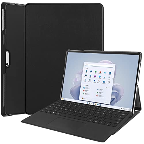 Wigento Für Microsoft Surface Pro 9 3folt Wake UP Smart Cover Tablet Tasche Etuis Hülle Case Schutz Schwarz von Wigento