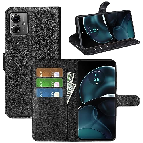 Wigento Für Motorola Moto G14 Handy Tasche Wallet Premium Schutz Hülle Case Cover Etuis Neu Zubehör Schwarz Wigento Für Motorola Moto G14 Handy Tasche Wallet Premium Schutz Hülle Case Cover Etuis Neu Zubehör Schwarz von Wigento