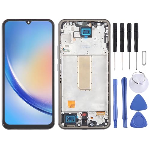 Wigento Für Samsung Galaxy A34 5G Display Full Incell Display mit Rahmen Einheit Touch Ersatzteil Reparatur Schwarz (OHNE Fingerprint!!!) von Wigento