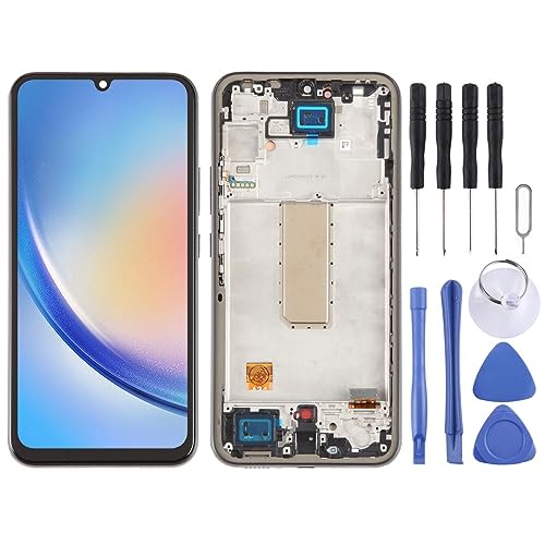 Wigento Für Samsung Galaxy A34 5G Display Full OLED LCD mit Rahmen Einheit Touch Ersatzteil Reparatur Schwarz (Fingerprint Funktion Wird Nicht UNTERSTÜTZT!!!!!) von Wigento