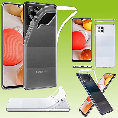 Wigento Für Samsung Galaxy A42 5G A426B Silikoncase TPU Schutz Transparent Handy Tasche Hülle Cover Etui Zubehör Neu von Wigento