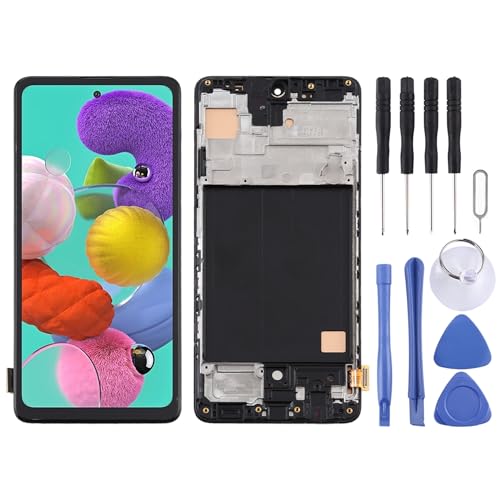 Wigento Für Samsung Galaxy A51 A515F Display Full TFT LCD + Rahmen Touch Ersatzteil Schwarz (ohne Fingerprint) von Wigento