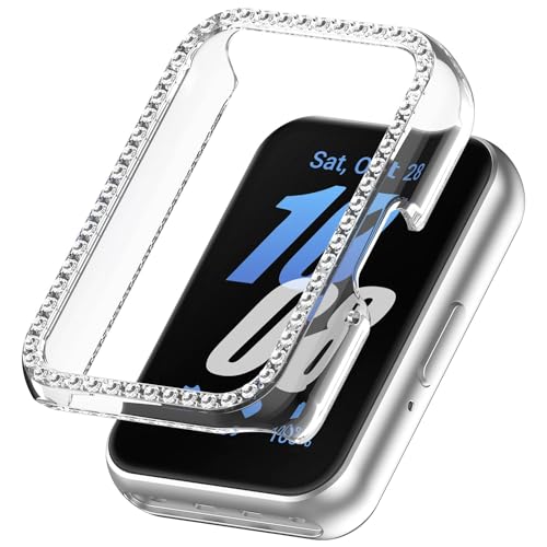 Wigento Für Samsung Galaxy Fit 3 Diamant Design Kunststoff Watch Schutz Hülle Zubehör Transparent von Wigento