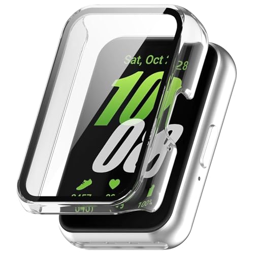 Wigento Für Samsung Galaxy Fit 3 Kunststoff Smart Watch Hülle + H9 Schutzglas Transparent Wigento Für Samsung Galaxy Fit 3 Kunststoff Smart Watch Hülle + H9 Schutzglas Transparent von Wigento