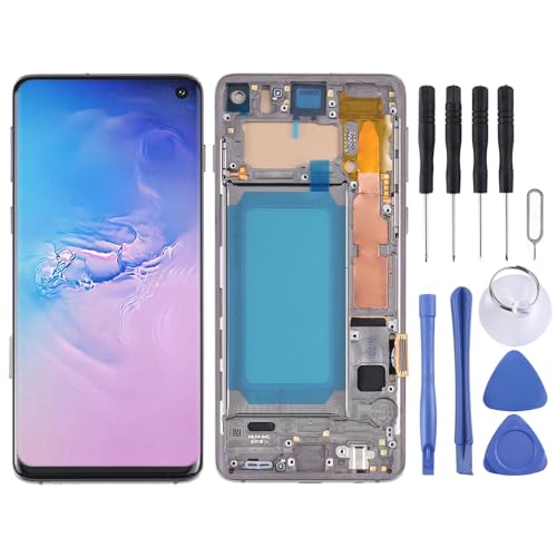 Wigento Für Samsung Galaxy S10 SM-G973 Display Full TFT LCD mit Rahmen Schwarz Einheit Touch Ersatzteil Reparatur (ohne Fingerprint) von Wigento