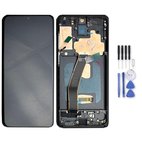 Wigento Für Samsung Galaxy S20 Display Full OLED mit Rahmen Einheit Touch Ersatzteil Reparatur Schwarz von Wigento