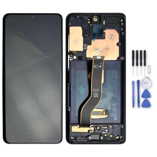 Wigento Für Samsung Galaxy S20 Plus Display Full OLED LCD mit Rahmen Einheit Touch Ersatzteil Reparatur Schwarz von Wigento