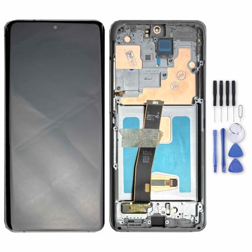 Wigento Für Samsung Galaxy S20 Ultra Display Full OLED LCD mit Rahmen Einheit Touch Ersatzteil Reparatur Schwarz von Wigento